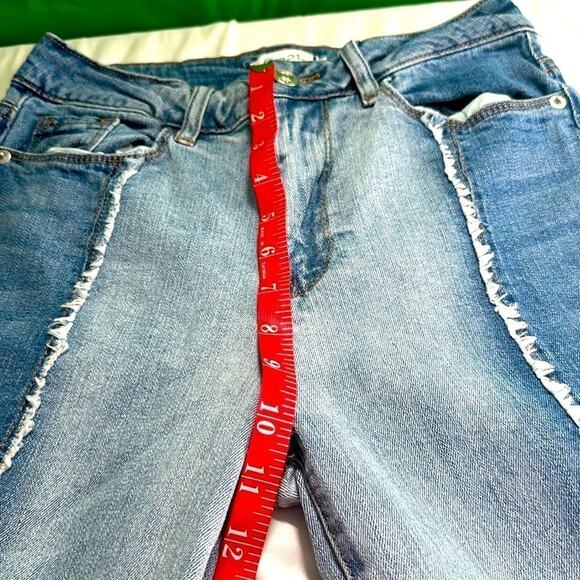 Rue21 Bellbottoms Jeans Women Size 1 Blue Wide Leg High Rise Raw Hem Denim - Picture 11 of 16